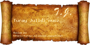 Turay Juliánusz névjegykártya